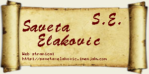 Saveta Elaković vizit kartica